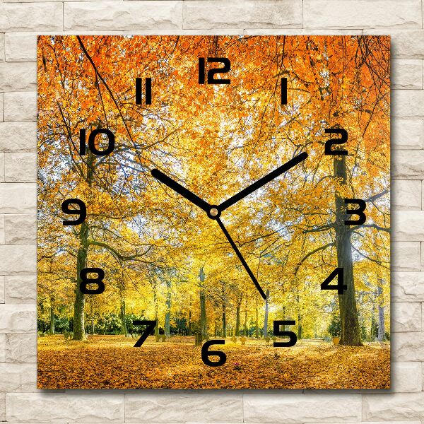 Orologio quadrato con motivo foresta in autunno