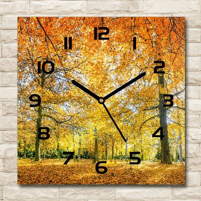 Orologio quadrato con motivo foresta in autunno