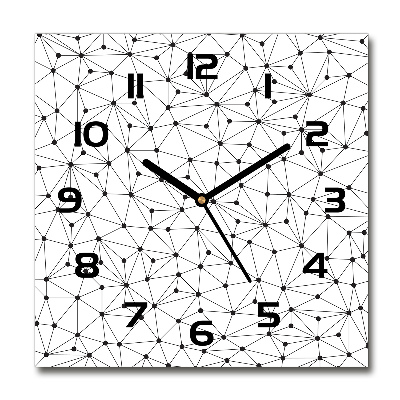 Orologio da parete quadrato con motivo di linee e cerchi