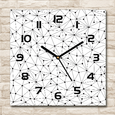 Orologio da parete quadrato con motivo di linee e cerchi
