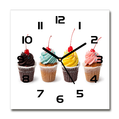 Orologio quadrato con quadrante decorato con motivo a cupcakes