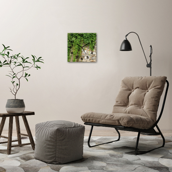 Orologio quadrato con motivo di edera verde