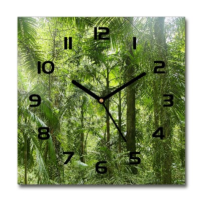 Orologio quadrato in vetro con motivo foresta tropicale