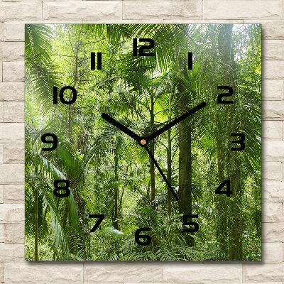 Orologio quadrato in vetro con motivo foresta tropicale