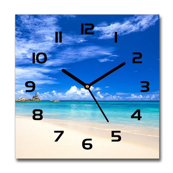 Orologio quadrato con motivo spiaggia tropicale
