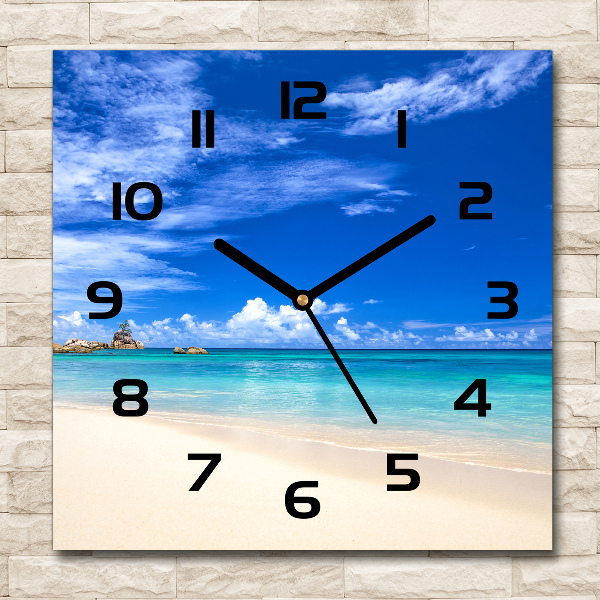 Orologio quadrato con motivo spiaggia tropicale
