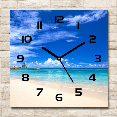 Orologio quadrato con motivo spiaggia tropicale
