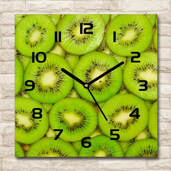 Orologio quadrato in vetro con motivo kiwi