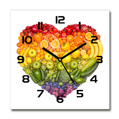 Orologio quadrato con motivo a cuore vegetale
