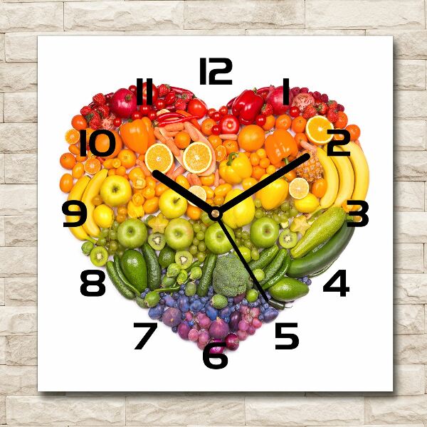 Orologio quadrato con motivo a cuore vegetale