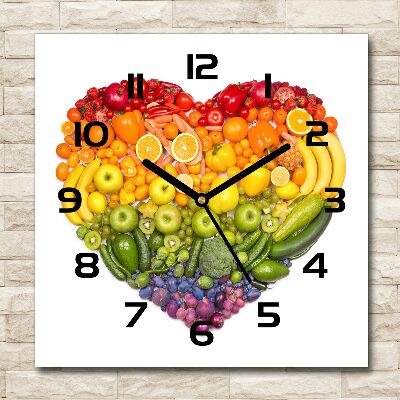 Orologio quadrato con motivo a cuore vegetale