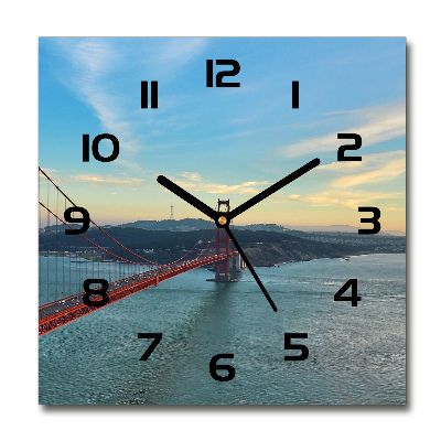 Orologio da parete quadrato con stampa del Ponte di San Francisco