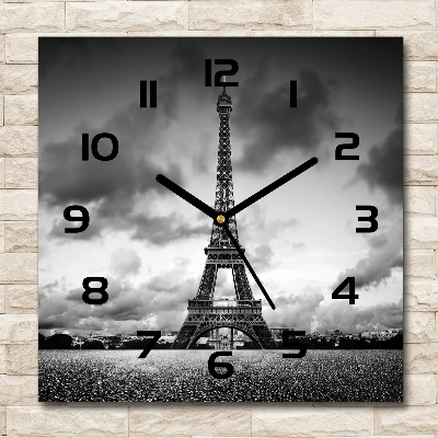 Orologio quadrato in vetro con motivo della Torre Eiffel di Parigi