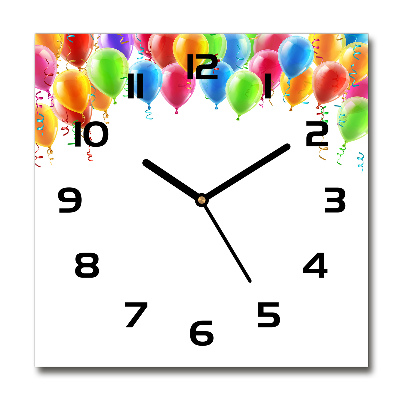 Orologio da parete quadrato con motivo di palloncini colorati