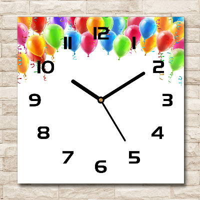 Orologio da parete quadrato con motivo di palloncini colorati