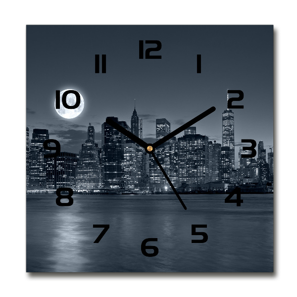 Orologio quadrato con motivo New York di notte