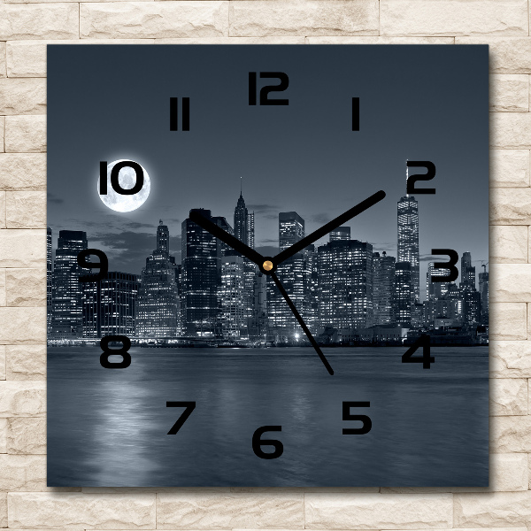 Orologio quadrato con motivo New York di notte