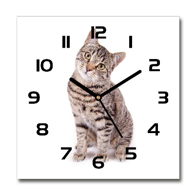 Orologio da parete quadrato con motivo a gatto