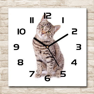 Orologio da parete quadrato con motivo a gatto