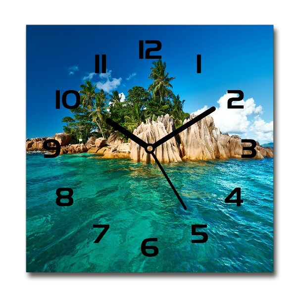 Orologio quadrato con motivo Isola tropicale