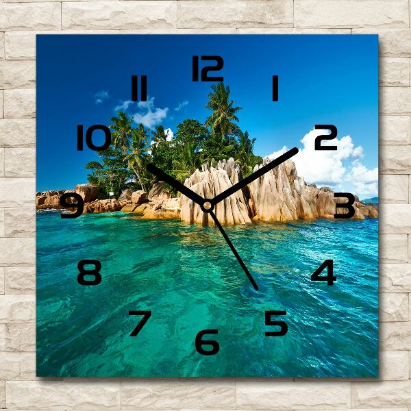 Orologio quadrato con motivo Isola tropicale