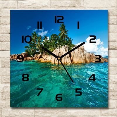 Orologio quadrato con motivo Isola tropicale