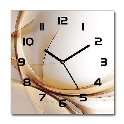 Orologio quadrato in vetro con motivo di onde astratte