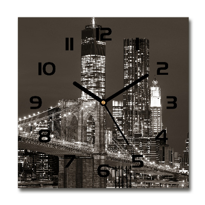 Orologio da parete quadrato con motivo di Manhattan, New York