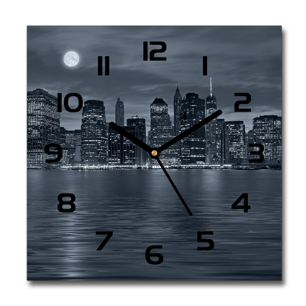 Orologio quadrato con motivo New York di notte