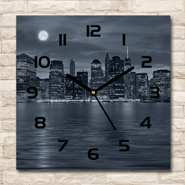 Orologio quadrato con motivo New York di notte