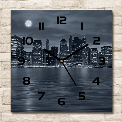 Orologio quadrato con motivo New York di notte