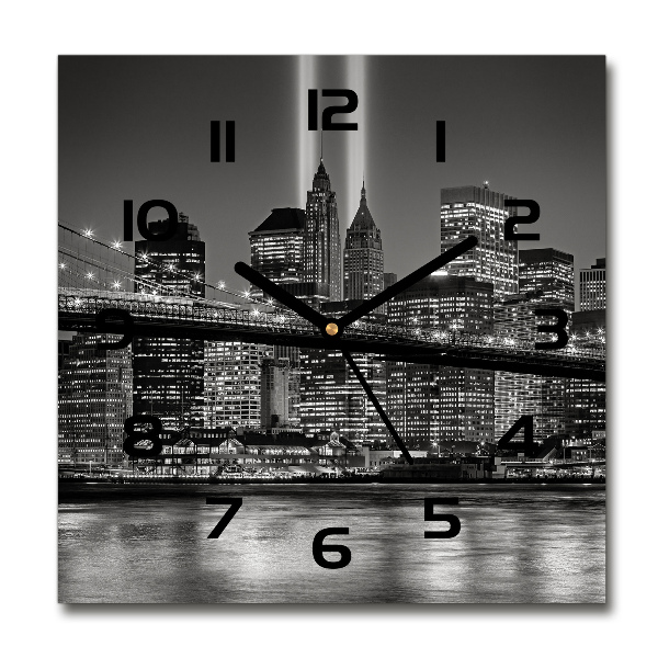 Orologio da parete quadrato con grafica di Manhattan, New York