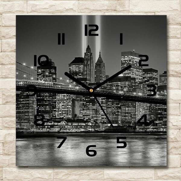 Orologio da parete quadrato con grafica di Manhattan, New York