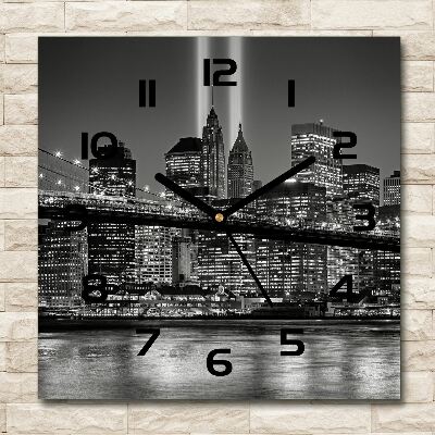Orologio da parete quadrato con grafica di Manhattan, New York