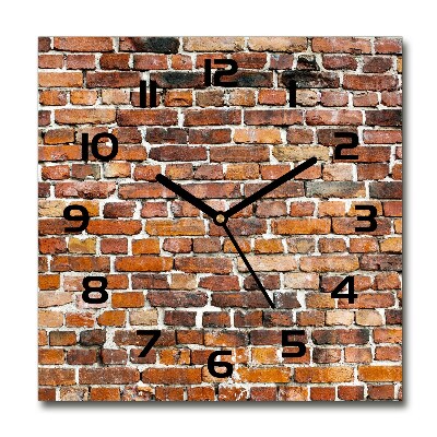Orologio da parete quadrato con motivo a muro di mattoni