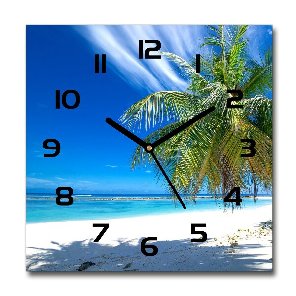 Orologio quadrato con motivo Spiaggia tropicale