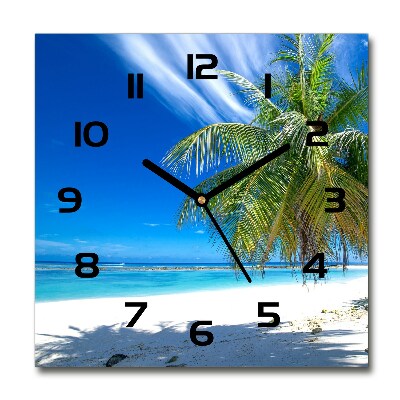 Orologio quadrato con motivo Spiaggia tropicale