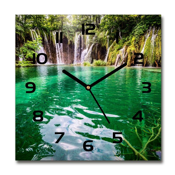 Orologio quadrato in vetro con motivo del Lago di Plitvice