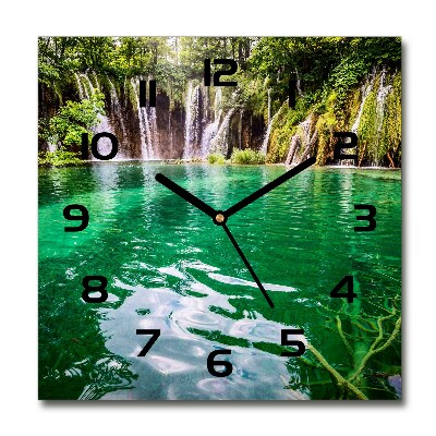 Orologio quadrato in vetro con motivo del Lago di Plitvice