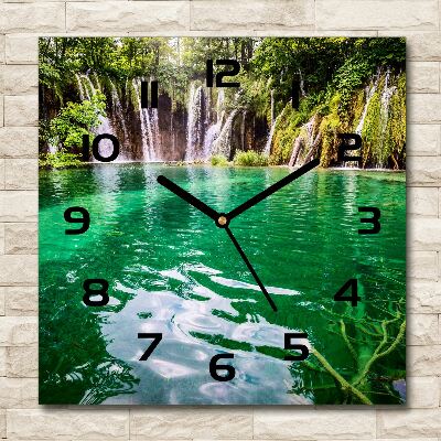 Orologio quadrato in vetro con motivo del Lago di Plitvice
