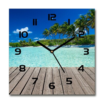 Orologio quadrato con motivo spiaggia tropicale