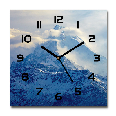 Orologio quadrato in vetro con decorazione a motivo della cima della montagna