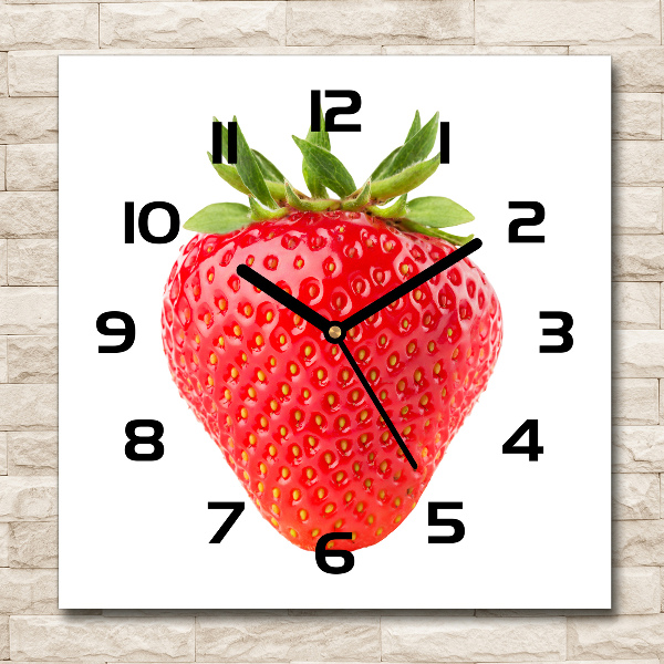 Orologio da parete quadrato con motivo a fragola