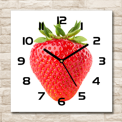 Orologio da parete quadrato con motivo a fragola