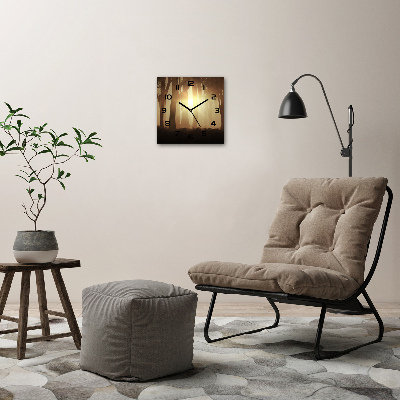 Orologio da parete quadrato con motivo 'Nebbia nella foresta'