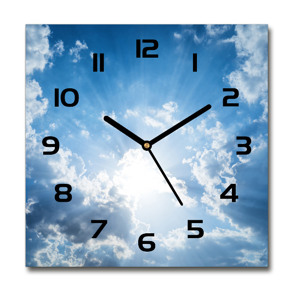 Orologio da parete quadrato con motivo nuvole nel cielo