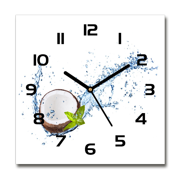 Orologio quadrato con motivo cocco e acqua