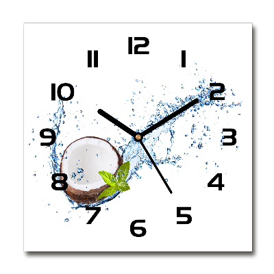 Orologio quadrato con motivo cocco e acqua