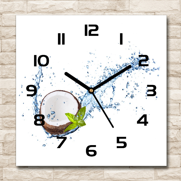 Orologio quadrato con motivo cocco e acqua