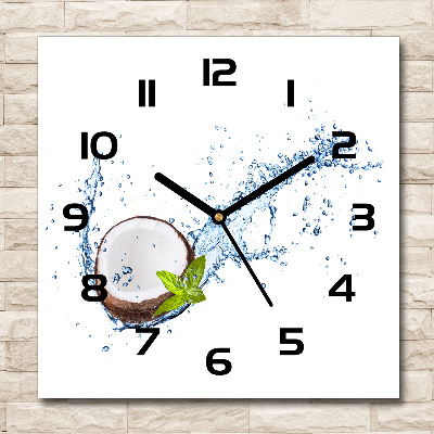 Orologio quadrato con motivo cocco e acqua